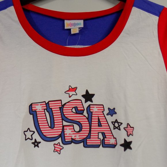 LuLaRoe Boyfriend T Shirt USA Design Size XXS NWT - Picture 2 of 7